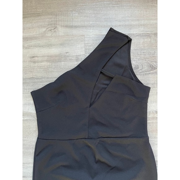 PrettyLittleThing Women's Black One Shoulder Asymmetric Neck Midi Dress - US 8 - Picture 4 of 8